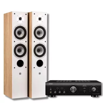  DENON PMA-600NE SZTEREÓ ERŐSÍTŐ + WILSON SIX HANGFAL SZETT - FEKETE-LIGHT OAK