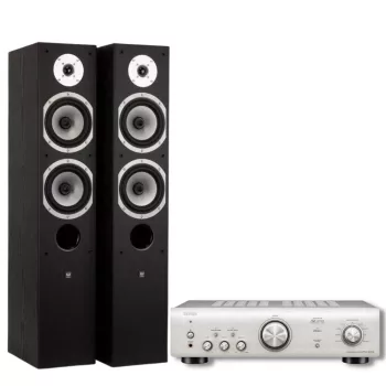   DENON PMA-600NE SZTEREÓ ERŐSÍTŐ + WILSON SIX HANGFAL SZETT - EZÜST-FEKETE