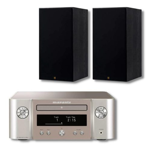 MARANTZ MCR612 MELODY X SZTEREO ERŐSÍTŐ + WILSON CLASSIC POLCSUGÁRZÓ - SZETT - EZÜST-ARANY/FEKETE