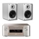 MARANTZ MCR612 MELODY X SZTEREÓ ERŐSÍTŐ + WILSON RAPTOR 3 POLCSUGÁRZÓ SZETT - EZÜST-ARANY/FEHÉR