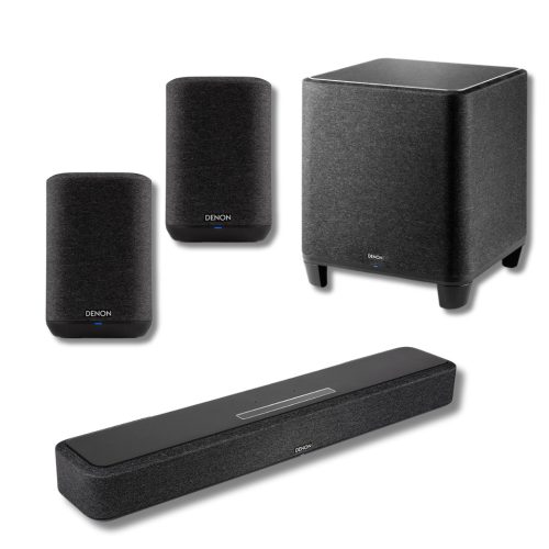 DENON HOME SOUND BAR 550 + 2x HOME 150 + HOME SUBWOOFER HÁZIMOZI HANGFAL SZETT - FEKETE