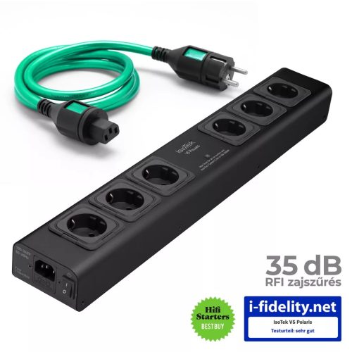 IsoTek V5 Polaris tápelosztó és szűrő - FEKETE