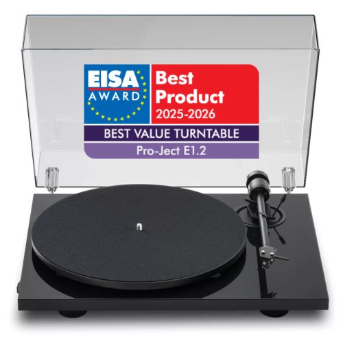 Pro-Ject E1.2 - EISA DÍJAS Plug & Play lemezjátszó - lakk fekete