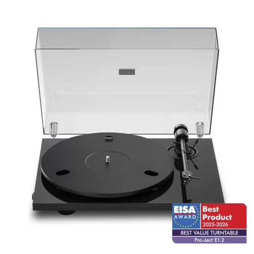 Pro-Ject E1.2 Phono - Plug & Play lemezjátszó phono előerősítővel /lakk fekete/